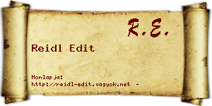 Reidl Edit névjegykártya